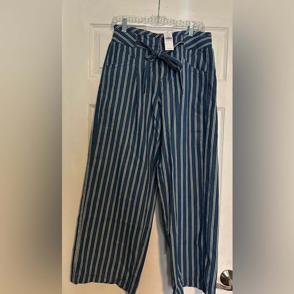 American Eagle women’s striped blue/white Hi Rise pants size 6 regular
